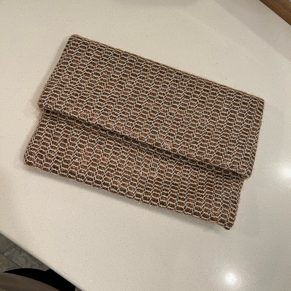 Moda Luxe Mini Gold Clutch